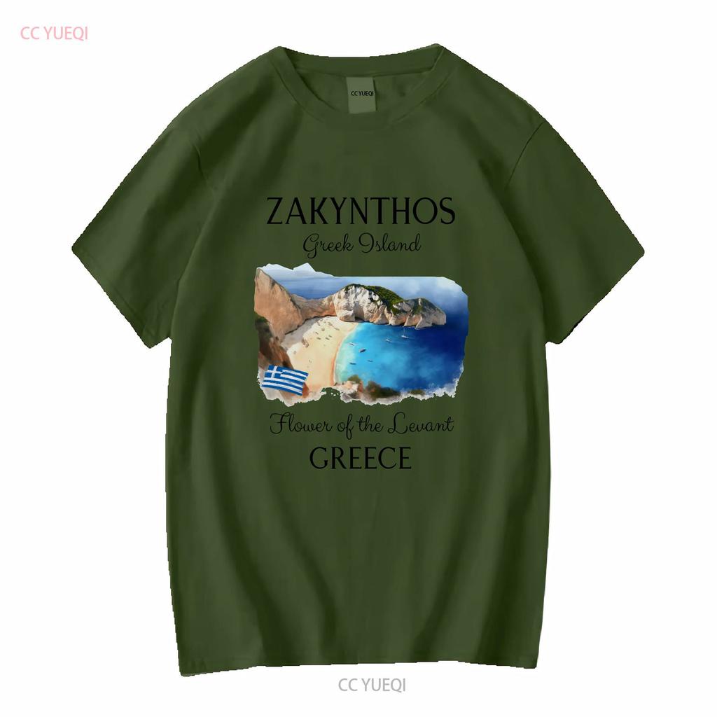 Zakynthos T Shirt Greece Trip Greek Islands Souvenir Island Vacation Long Or Short Sleeves Vintage Washed Soft Casual Graphic