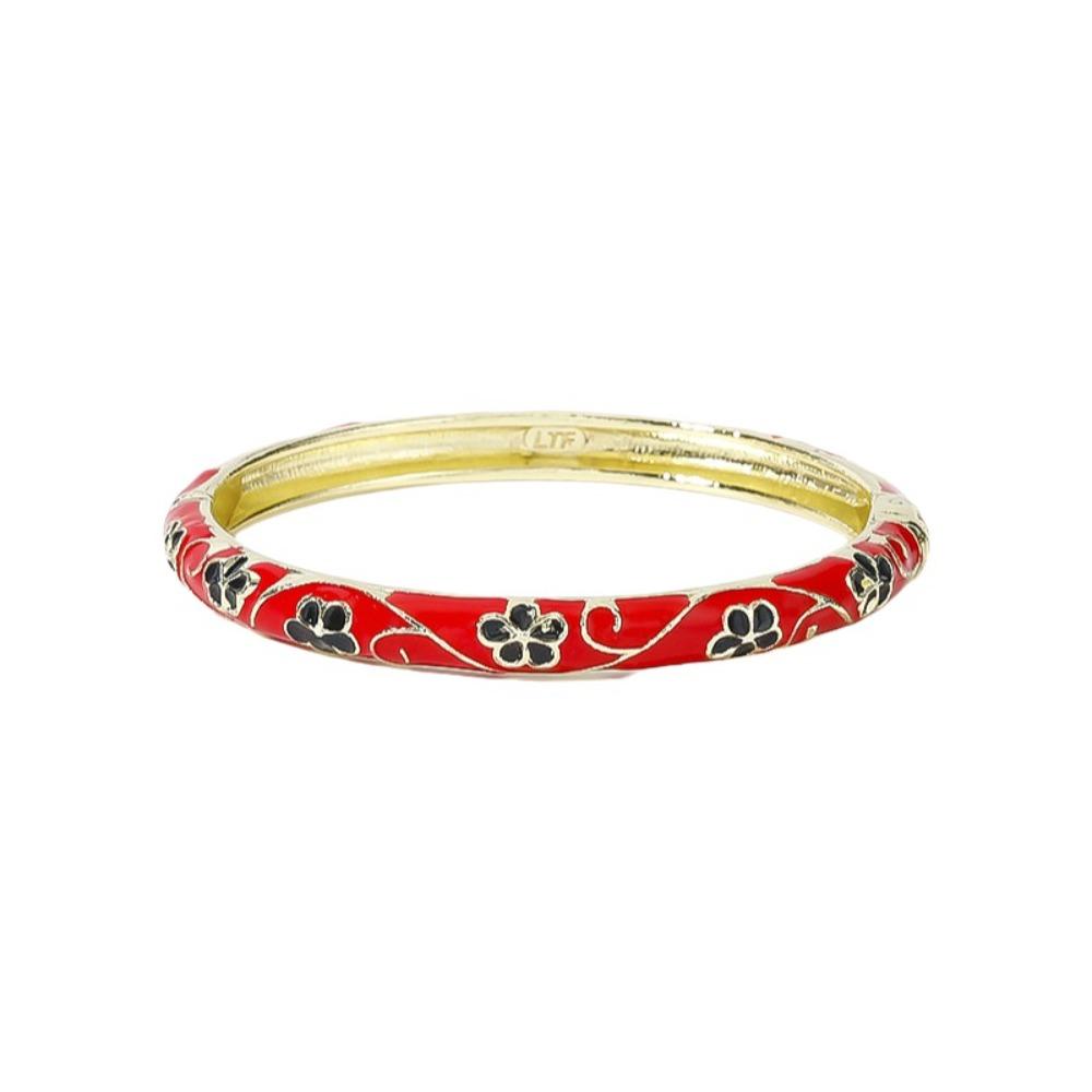 Colorful Flower Bangle Traditional Women's Hand Bracelet Vintage Vintage Cloisonne Bangle Girls