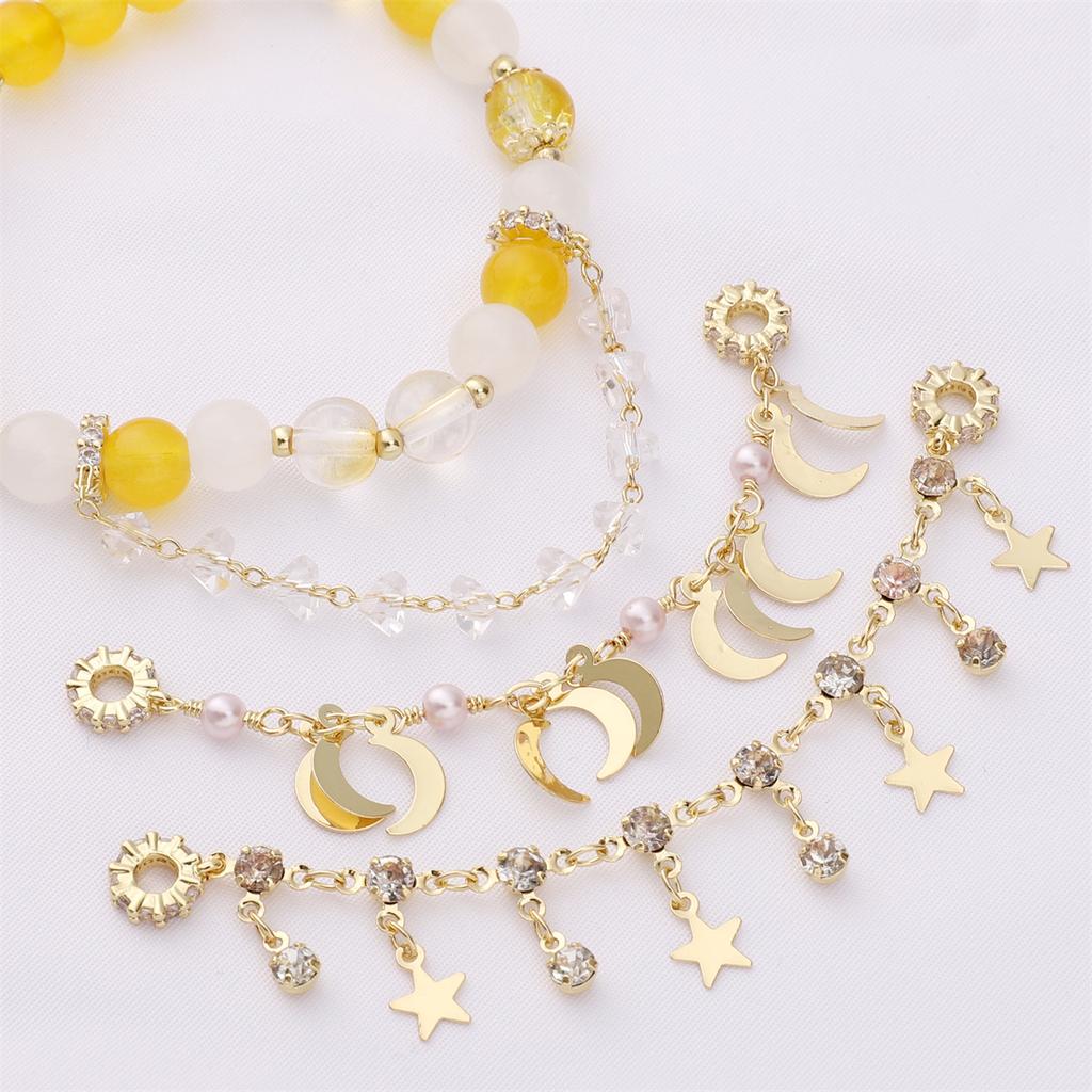High Color Gold Plated Silver Zircon Bracelet Security Chain Chain Diy Handmade Bracelet Mobile Phone Chain Accessories