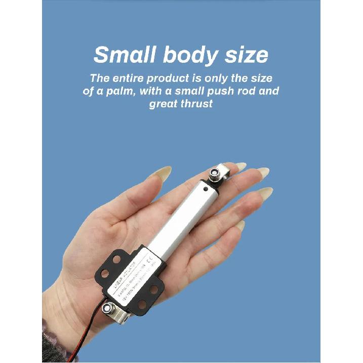 Micro Linear Actuator Mini Electric Cylinder Push Rod DC12V 64/96/188N 50/100/150/200mm Stroke Reciprocating Motor for DIY Toy