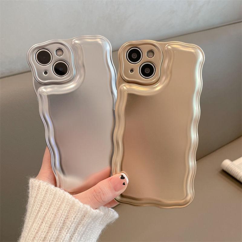 Ins Корейский матовый 3d металлический мягкий силиконовый чехол на воздушной подушке для Iphone 14 13 7 8 11 12 Plus X Xs Xr Max Pro Se 2