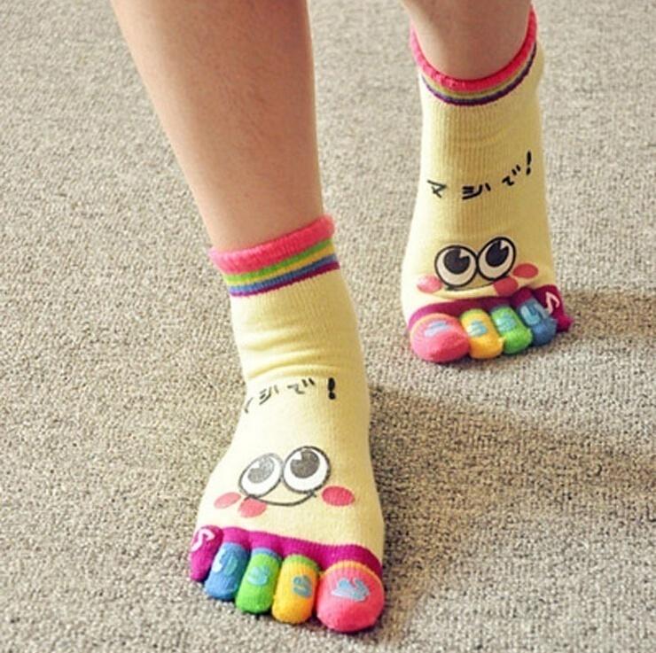 Five Finger Toe Socks New Cotton Women Sports Low Cut Socks EMA