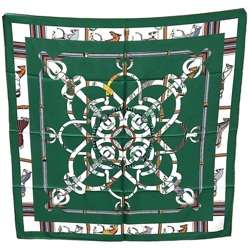 Шелковый твиловый шарф Silk Road в черно-белом французском стиле для весны/лета