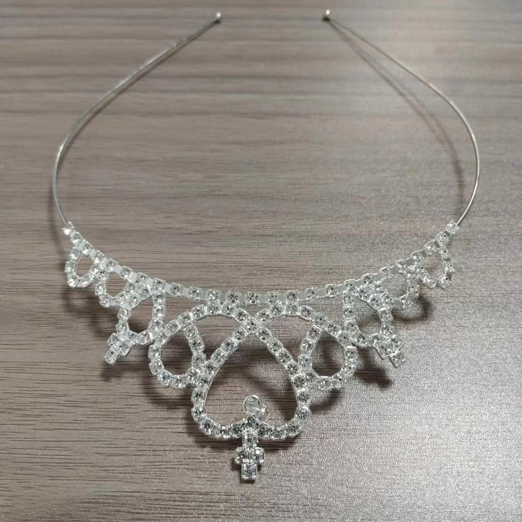 Crown Tiara Children's Little Princess Cute Girls Hair Accessories Crystal Diamond Crown Birthday Performance Accessories Hairband Hairpin