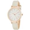 Fieldwork Analog Simple Watch, Pink Gold with Leather Strap, Ivory, JN001-1, Women's