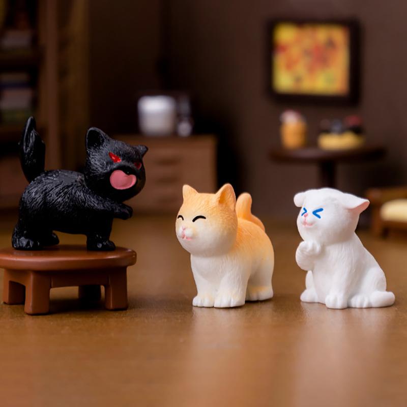 1 шт. смоляное украшение в виде кошки, фигурка котенка, миниатюрное животное, сказочный сад, кукольный домик, украшение своими руками, микроландшафт, домашний декор