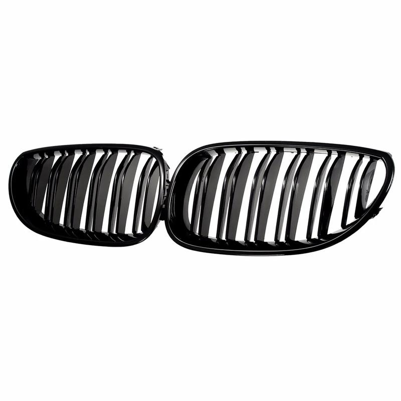 For BMW E60 E61 M5 5 Series 520i 545i 550i 535i 2003-2010 Front Bumper Kidney Racing Grille Car Double Line Sport Grill