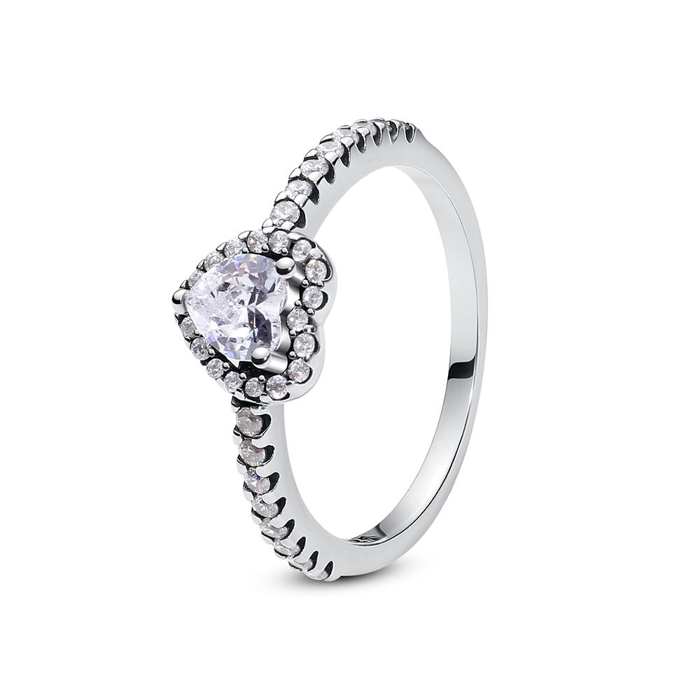 Original 925 Silver Rings For Women Crown Love Heart Sun Moon Engagement Wedding Rose Gold Pave CZ Ring Luxury Jewelry