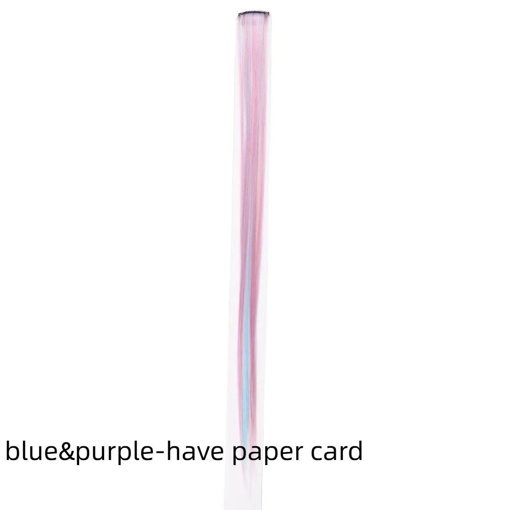 Rainbow Colorful Extension Fashion Long Straight Wavy Hairpieces Fake Hair Clip Strands  Women/Kids