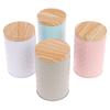 Wood Grain Tin Box Metal Storage Box Home Organizer Coffee Tea Cans Christmas