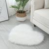 Bedroom Decorative Faux Wool Heart Shaped Carpet Chair Cover Floor Mats Sofa Cushion Seat Pad