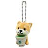 [LamPlanning] [Series-2] Traveling Mameshiba Keychain Mascot Ball Chain Bag Charm Cute Fluffy Shiba Inu Mameshiba (Tea)