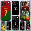 Футбольный R-RoNalDo-ES CR7 Прозрачный Силиконовый Чехол для iPhone 17,16,15,14,13,12,11,Pro,Max,Mini,XS,X,8,Plus Ударопрочный Черный Чехол