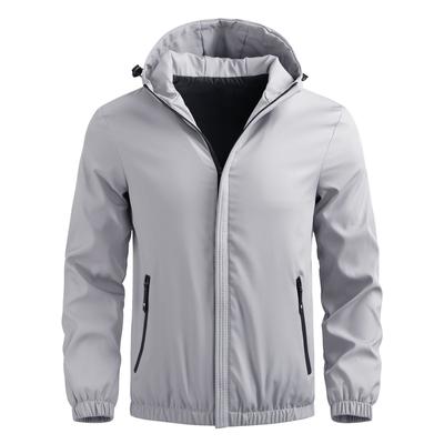 Весна и осень Повседневная тонкая куртка Мужская куртка с капюшоном Ветровка для активного отдыха Мужская одежда