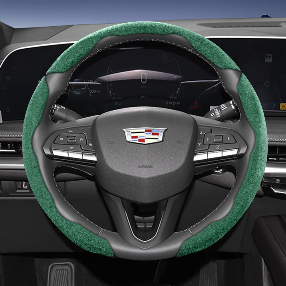 Подходит для чехла рулевого колеса Cadillac Sports из замши с раздельной защелкой для таких моделей, как Escalade, Lyriq, Xt5, Xt4, Xt6, Ct5, Ct4, Celesti