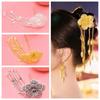 Ethnic Style Golden Tassels Hair Fork Ancient Silver Rose Hair Sticks  Wedding
