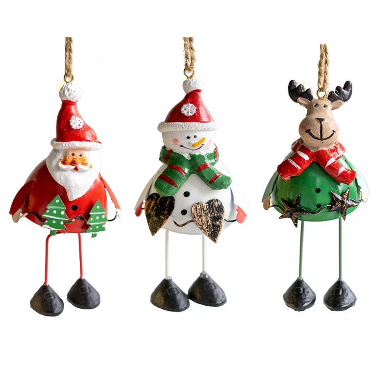 Resin Iron Christmas Ornament Decoration Kit for Home Window and Tree Holiday Decor 5 12cm Red Green White Color