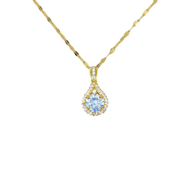 Ожерелье-капля воды, Простой и персонализированный женский монопродукт, Универсальная титановая стальная цепочка для ключицы