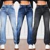 Jeans High Waisted Slightly Flared Pants for Women Stretch Denim Jeans High Waist Slim Straight Pants Ladies Long Casual Jean Pant