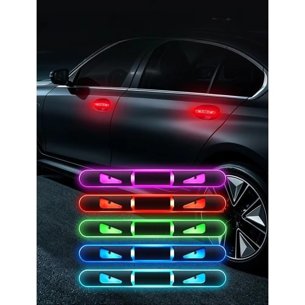 Silicone Car Door Anti-Collision Strip Cat Eye RGB LED Light Bars  Car Accessories