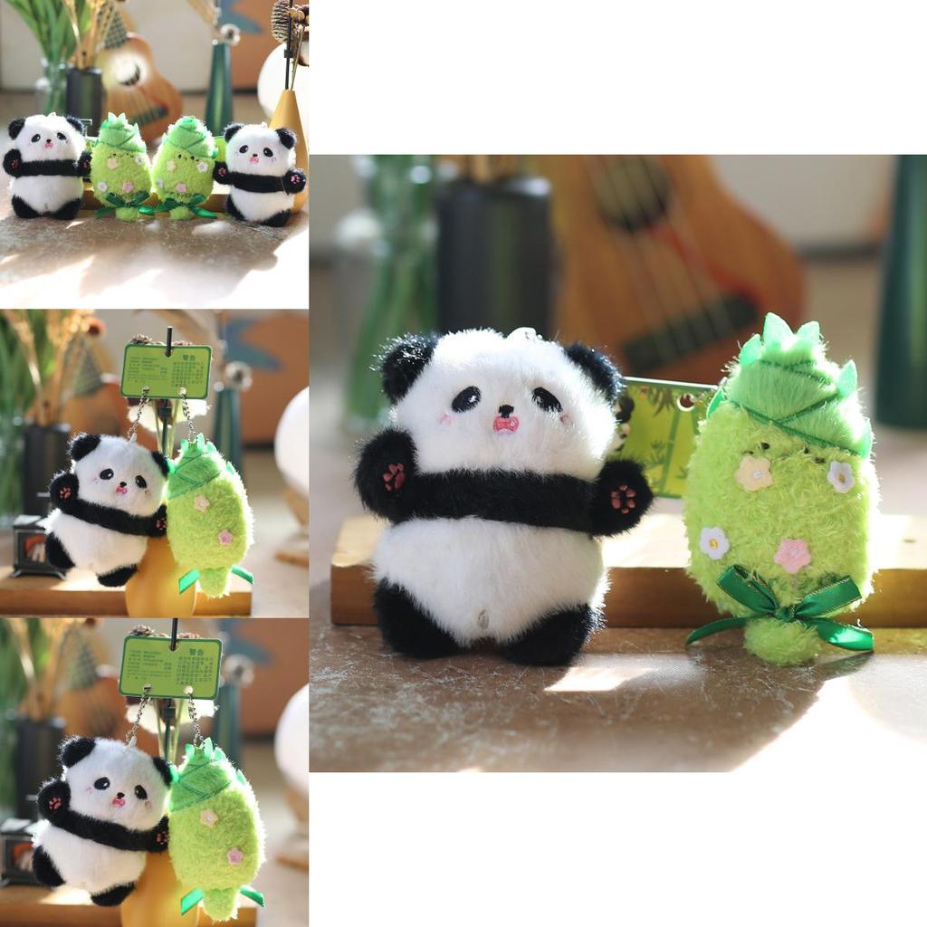 Bamboo Panda Plush Keychain Ultra Soft Stuffed Animal Backpack Charm Gift For Kids