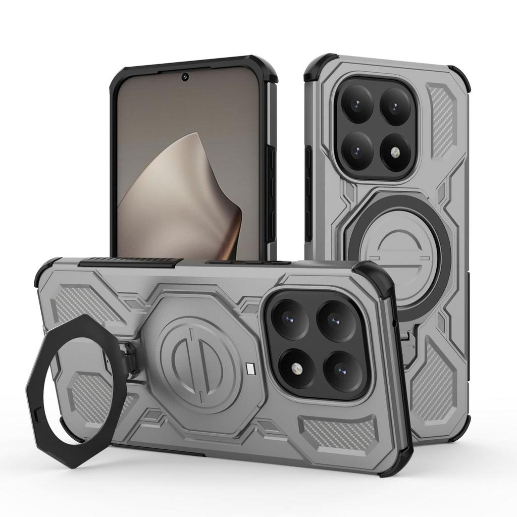 Xiaomi Redmi 15C 5G/4G (173.16*81.07*8.2mm) Magnetic Ring Case 360° Rotatable [Military-Grade Drop Protection] + Metal Plate for MagSafe Phone Case