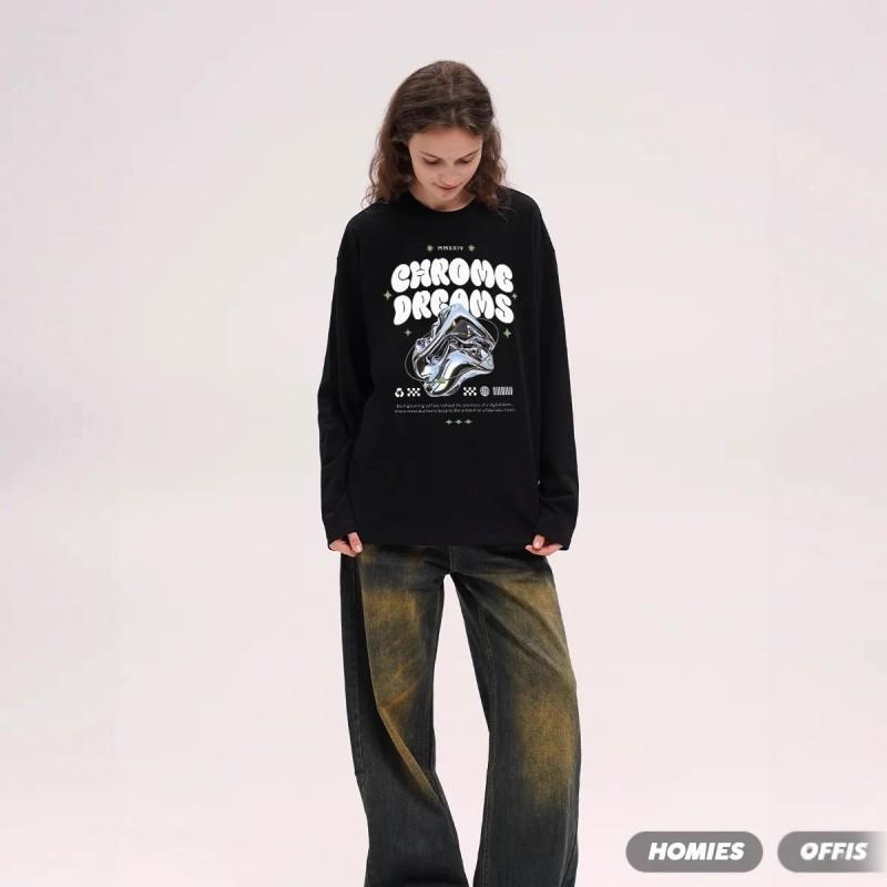American Vintage Style Graphic Sweatshirt Unisex Loose Fit Casual Long Sleeve Top Teens