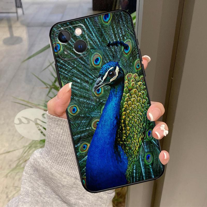 Animal Peacock Pattern Case For iPhone 17 Pro Max 15 14 13 12 11 16 Pro Max Plus 12 13 Mini 16e 17 Air Back Cover