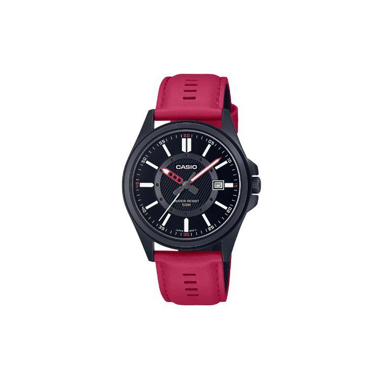 Casio 50M Waterproof Quartz Watch With Genuine Leather Strap Men watches Black MTP-E700BL-1EV