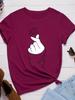 Finger Heart Print Women T Shirt Short Sleeve O Neck Loose Women Tshirt Ladies Fashion Tee Shirt Tops Clothes Camisetas Mujer
