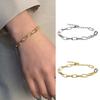Women Bracelet Adjustable Out Chain Solid Color Polished Electroplated Stainless Lightweight Punk Hip Hop
