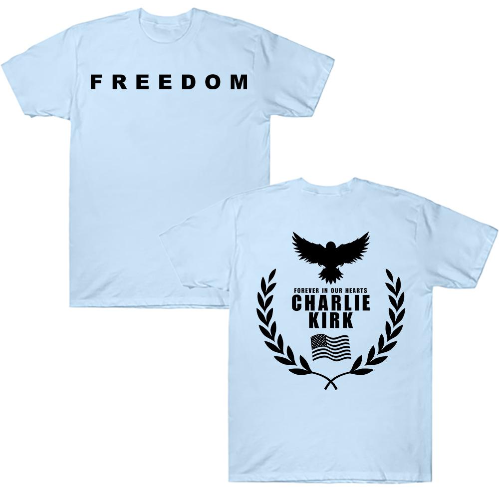 Charlie Kirk Freedom Commemorate T-shirts Harajuku Graphic Cotton T Shirts Streetwear Tribute Memorial American Hero Tees Unisex