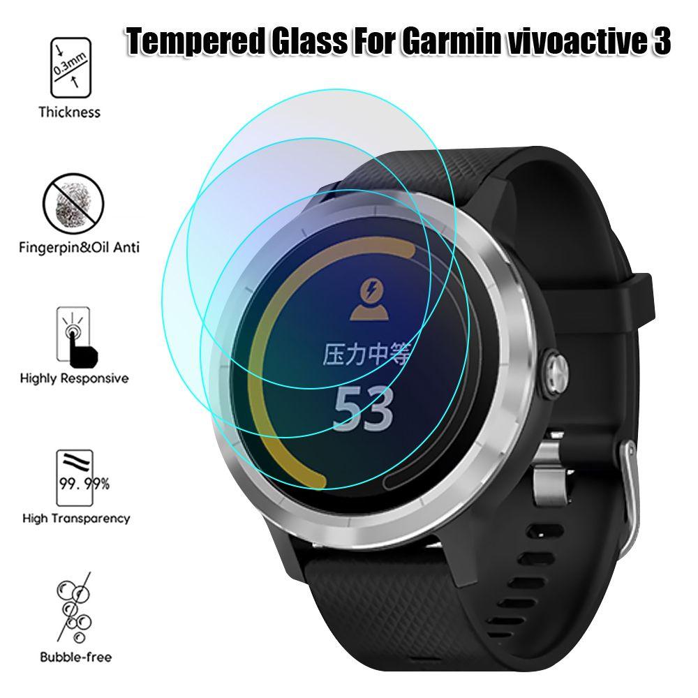 3pcs Clear 2.5D HD for Garmin Vivoactive 3 Protective Films Screen Protectors Tempered Glass