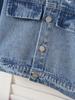 Girls' Casual, Simple, and Comfortable Denim Jacket with Lotus-Leaf Sleeves (Spring/Summer)