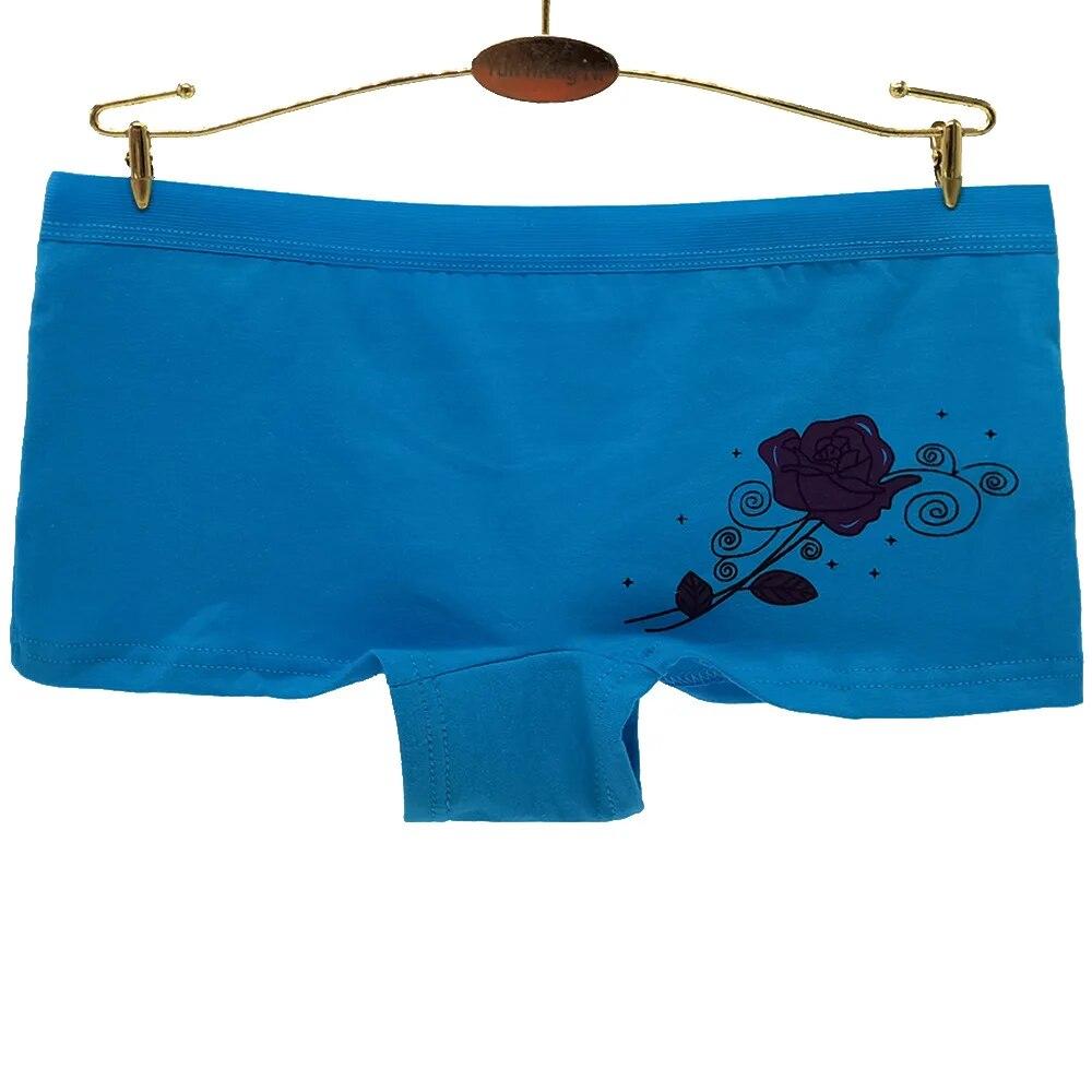 Cotton Underwear Women Girls Shorts Boxers Briefs Cute Floral Boyshorts Ladies Panties Knickers 6 Pcs/Lot