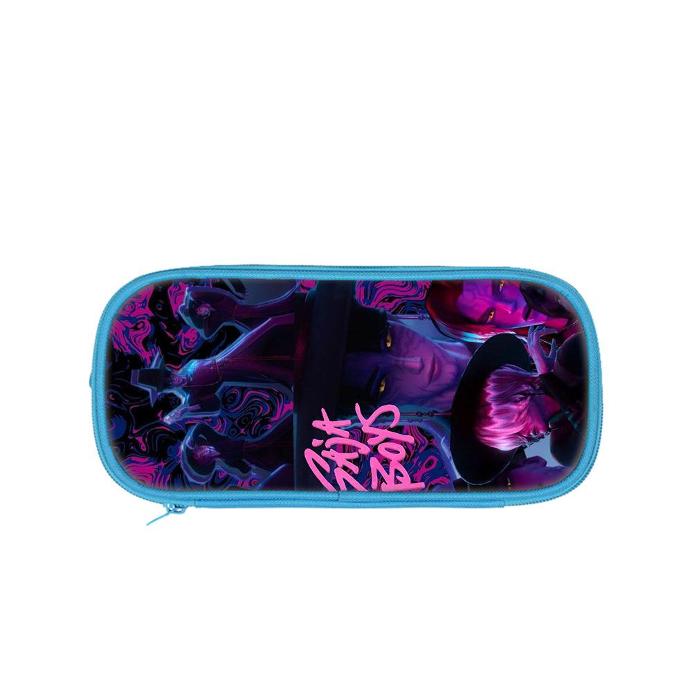 Студенческий синий двухслойный пенал K-pop охота на ведьм женская группа студенческий органайзер для хранения канцелярских товаров сумка для карандашей