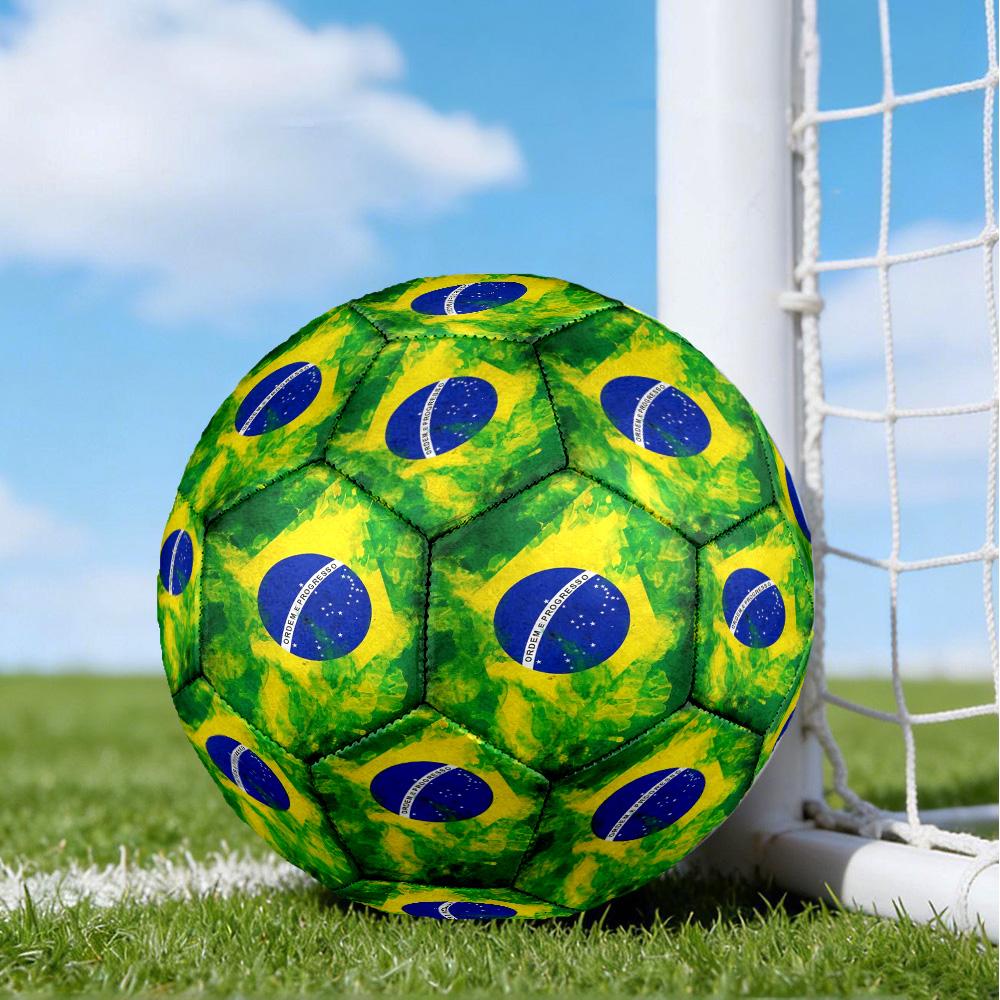 Brazil Artwork Printed Size 5 Soccer Balls, High-Quality, Anti-Slip, Protective Football, A Unique Gift , Birthdays, Christmas Gifts