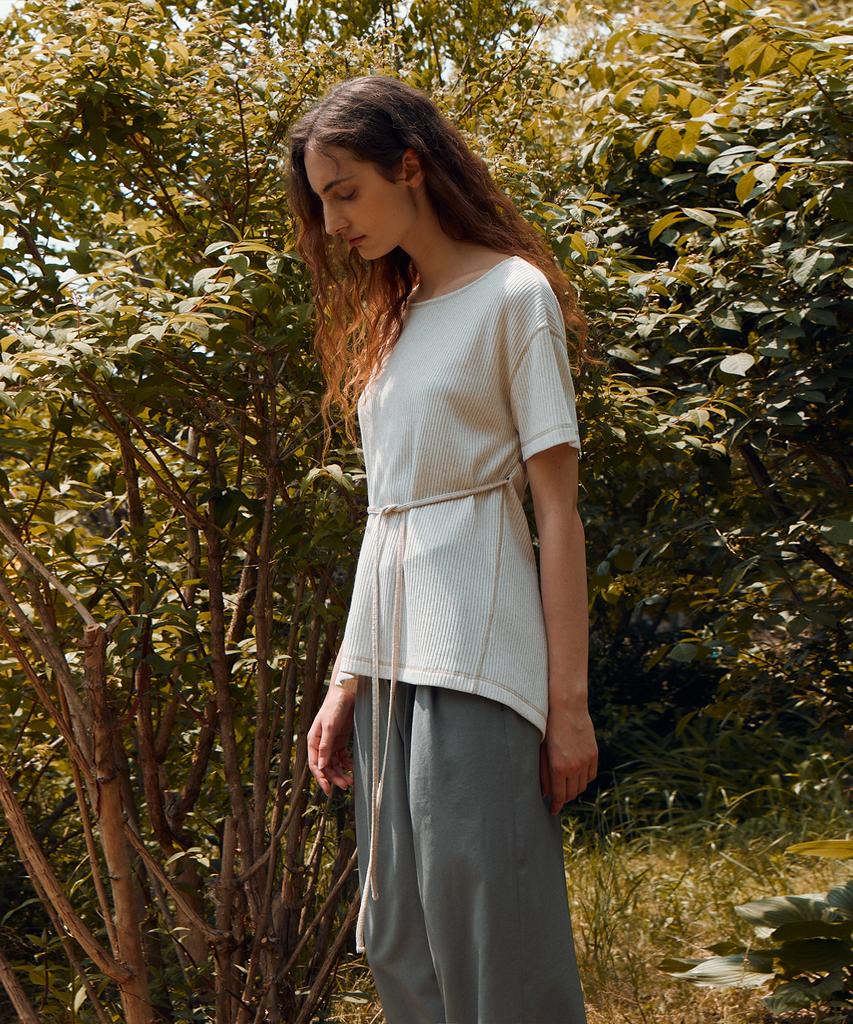 RE RHEE Waist Strap Knitted T Shirt