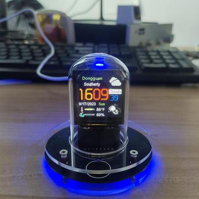 Часы на газоразрядных индикаторах Smart Wifi Светящиеся Сделай сам Часы-трубки Киберпанк Стиль Цифровые Настольные Часы Визуальный Дисплей Дата Время Погода Часы