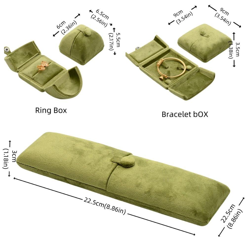 Luxury Velvet Jewelry Box Vintage Necklace Bracelet Case Portable Rings Bearer Box  Jewelry Storage