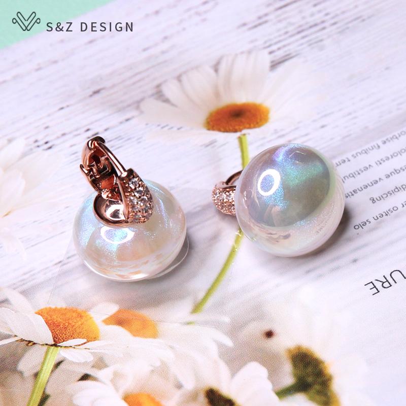 Модные разноцветные серьги-капельки с хлебными бусинами для женщин, свадебные украшения, подарок, серьги из розового золота с кубическим цирконием