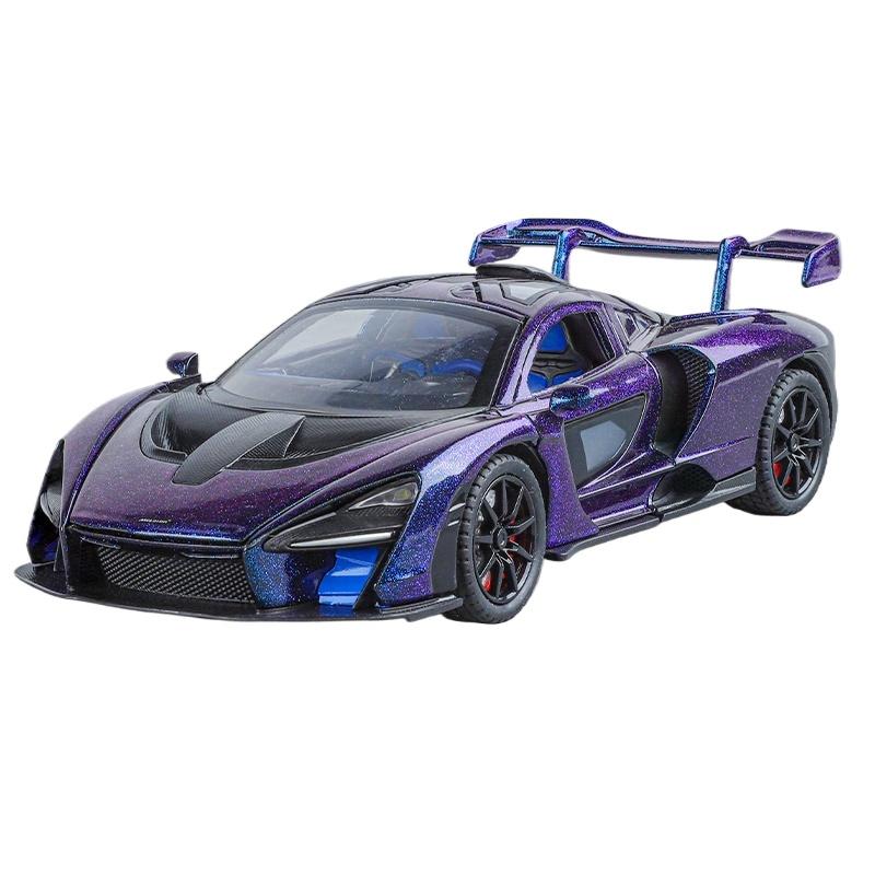 1/24 Mclaren Senna Super Sports Миниатюрная модель из литого сплава Mini GT, Имитация звука и света, Подарочная коробка на день рождения для парня