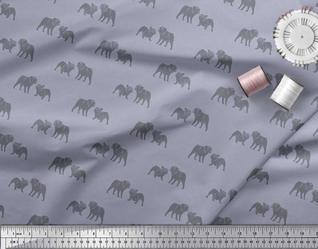 Soimoi Японская креп-сатиновая ткань с принтом Bull Dog на метр шириной 42 дюйма