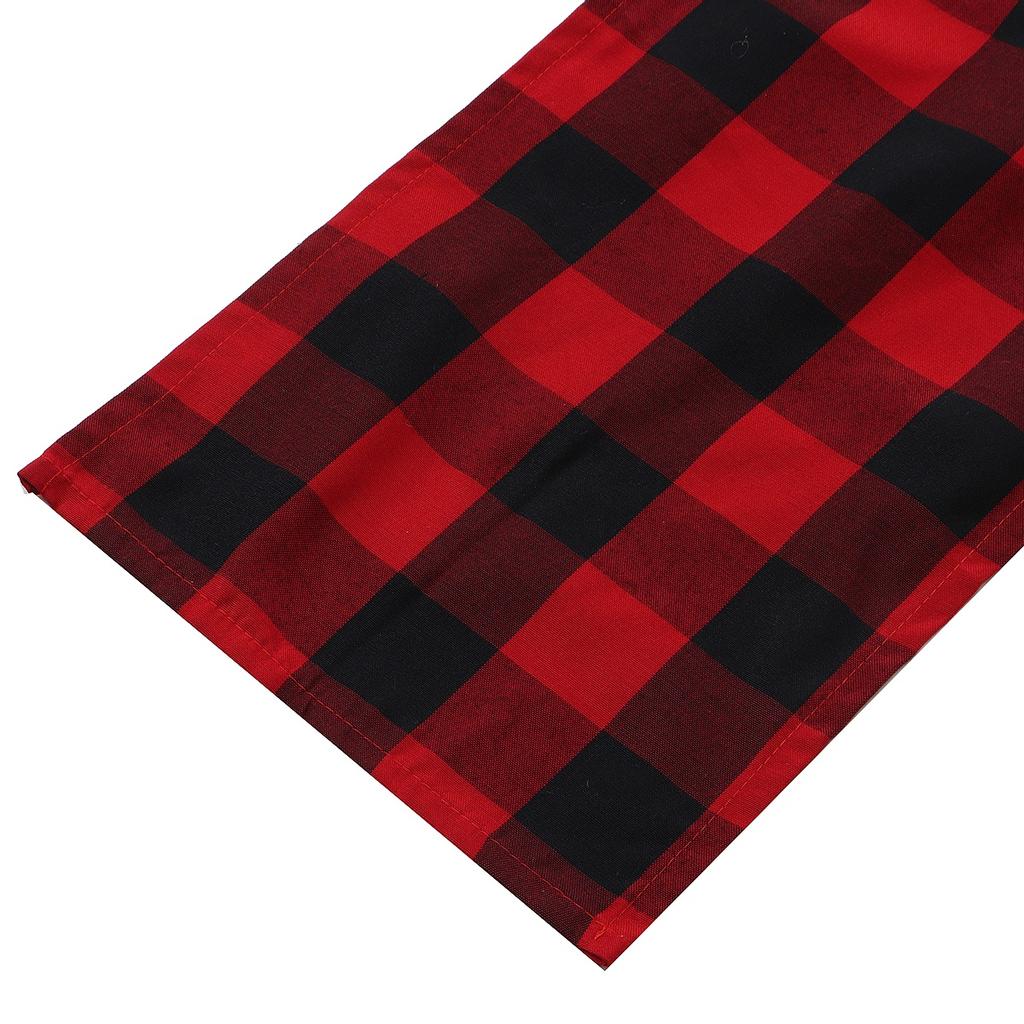 Black Red Table Runner Handmade Plaid For Family Dinner, Outdoor Or Indoor Parties Thanksgiving Christmas Gathering Party Decor