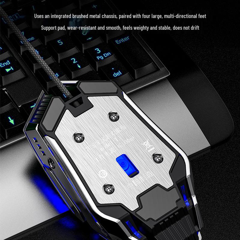 Светящаяся проводная механическая игровая USB-мышь для ПК и ноутбука