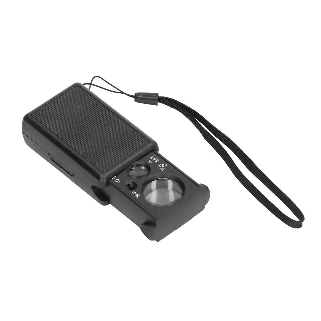 Выдвижная ювелирная лупа 30X 60X оптическая стеклянная линза увеличительные стекла со светодиодной подсветкой деньги