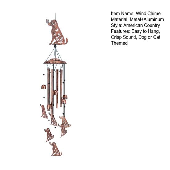 Yousheng Animal Wind Chime металлический ветровый колокольчик для собак или кошек, подвесной ветровый колокольчик для улицы, дома, комнаты, балкона, сада, декор