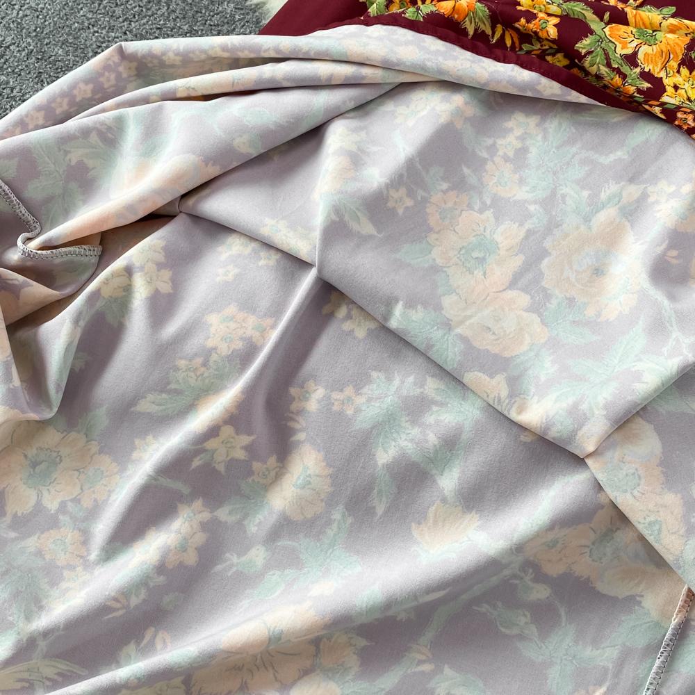 RUGOD Весенне-осеннее высококачественное платье трапециевидной формы с круглым вырезом и длинными рукавами и принтом на талии, элегантное длинное свободное платье