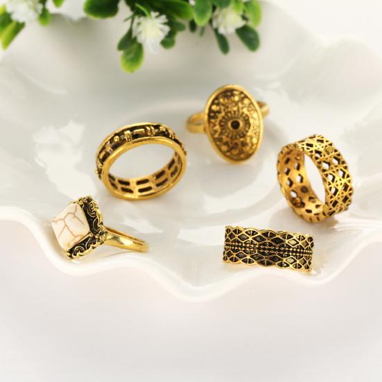5Pcs/Set Vintage Women's Finger Knuckle Midi Stack Tip Rings Jewelry Gift Golden