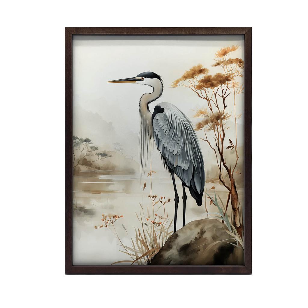 A Walk On the Misty Lake A Walk On the Misty Lake, 40X50 Cm, Gold Aluminum Frame, 230 Gsm Matte Paper